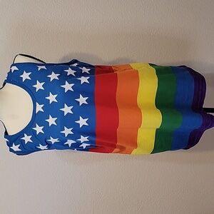 U.S. Vintage Blue Star Rainbow Pride Tank Top Sz Large LGBTQ+